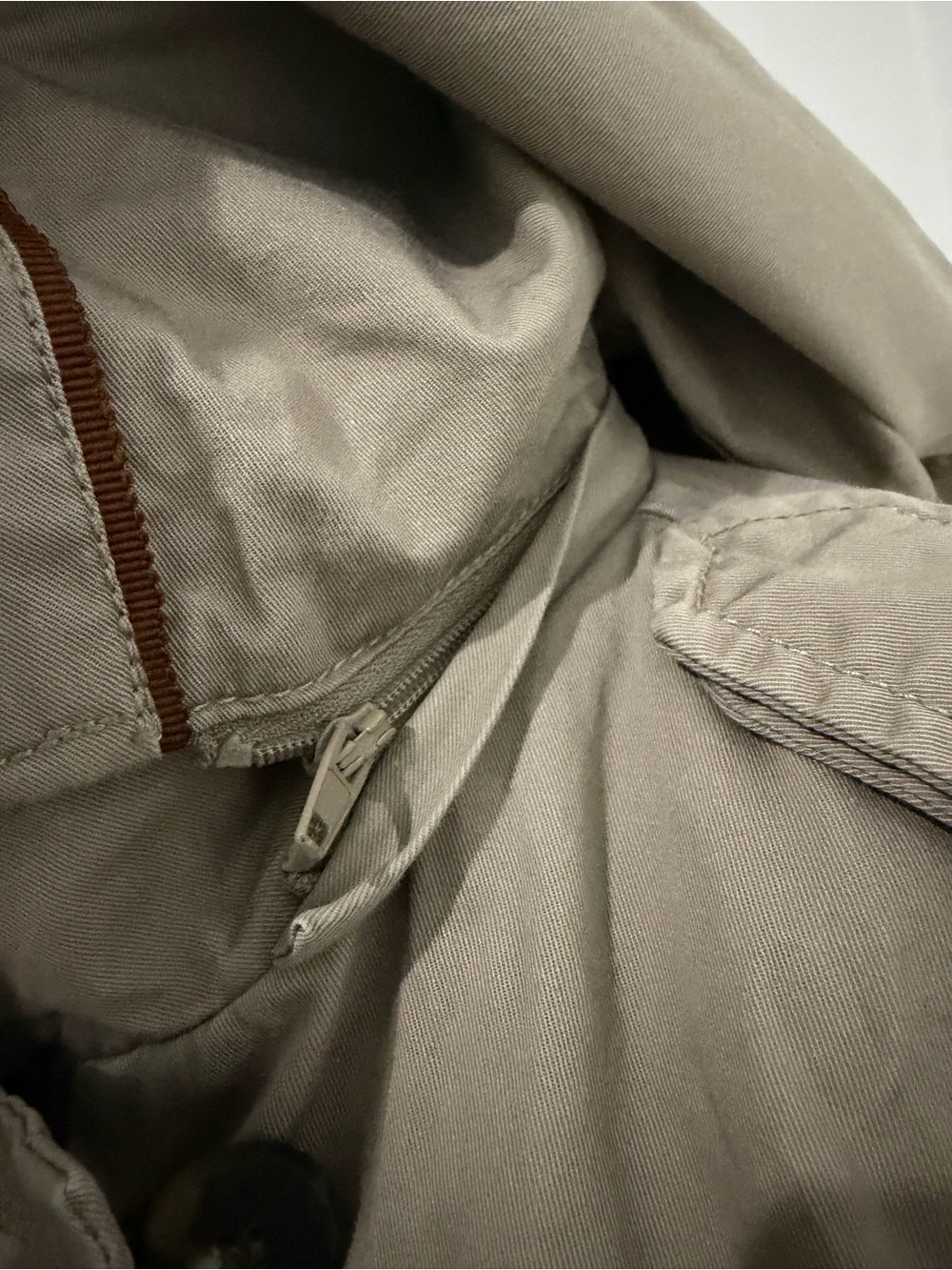Zara Hooded Double-Breasted Trench Coat - Taupe - Picture 4 of 7
